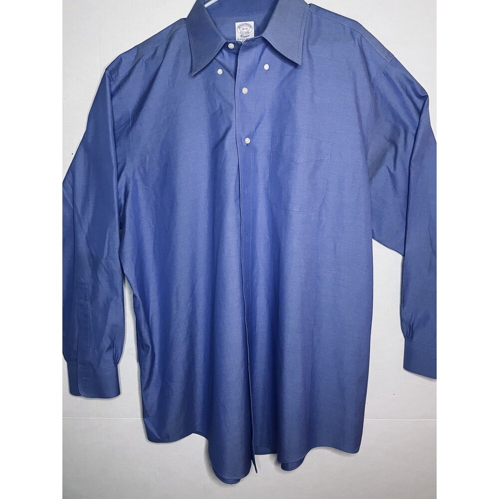 Brooks Brothers Classic Fit The Original Polo Shirt Blue Non-Iron Cotton 18-35